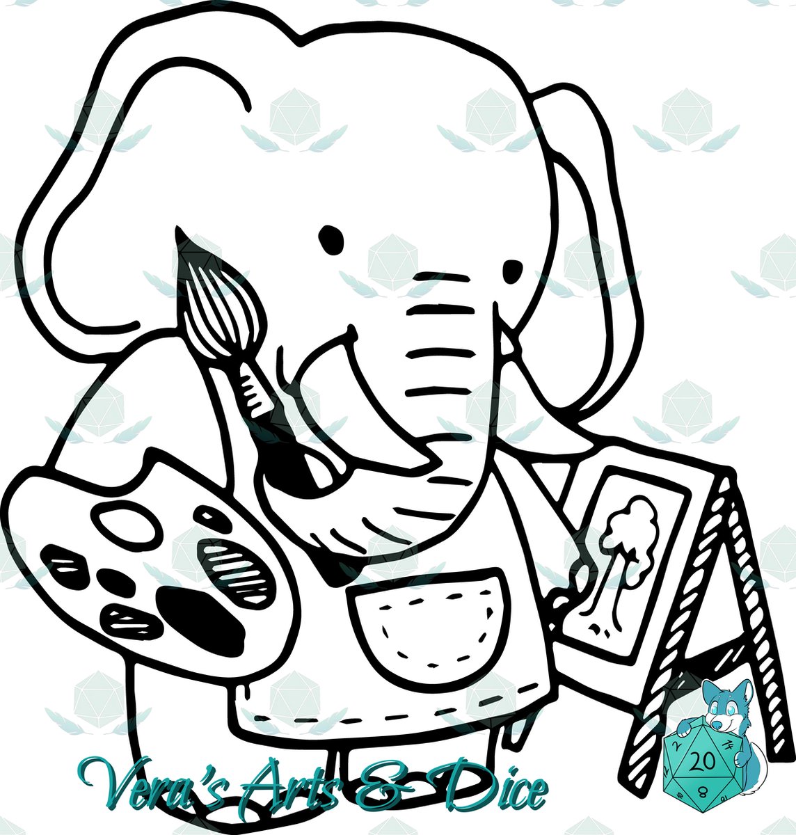 Olifant Schilder Sticker - Dieren in het Dagelijks Leven - Schattige Stickers - Handgemaakte Stickers - Journaling - Bullet Journal - Scrapbooking - Leuke Stickers - Laptop Sticker - Telefoon Sticker - Cute - Dier - Lief